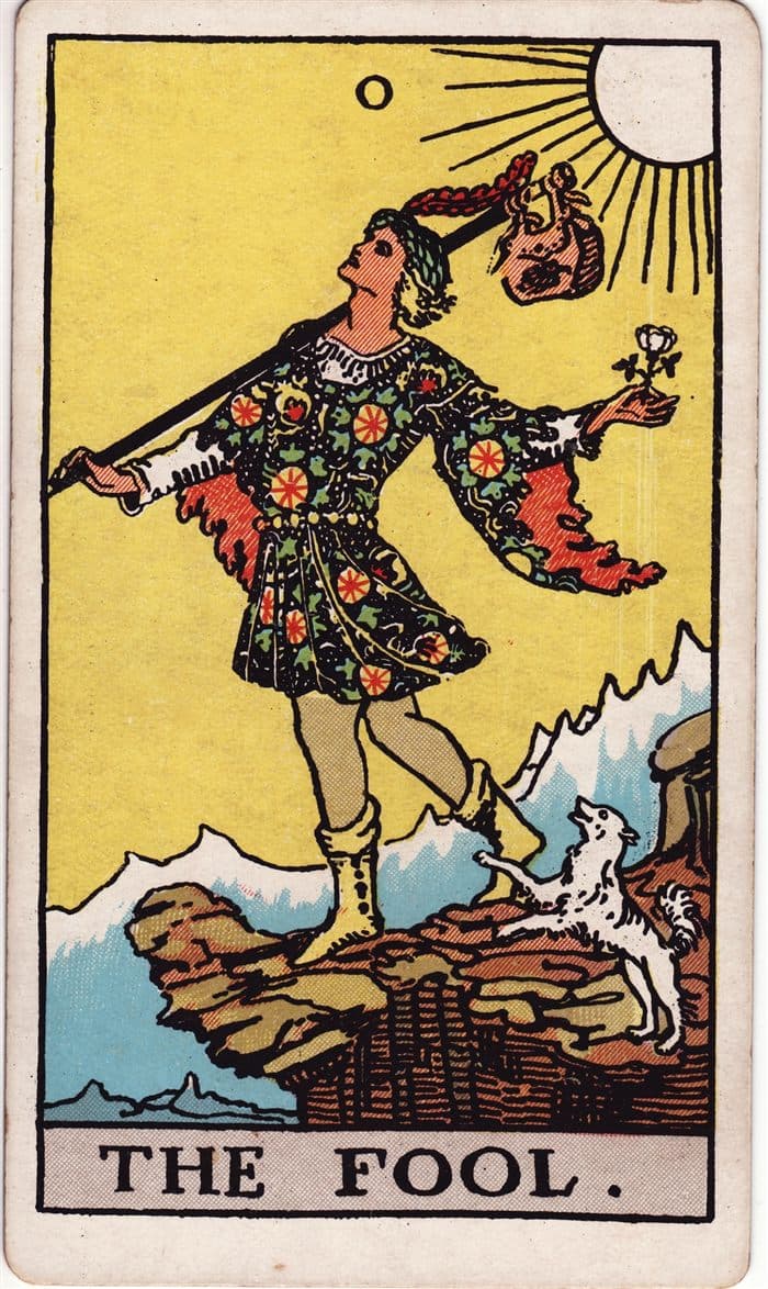 0 · O Louco — ilustração Rider–Waite–Smith